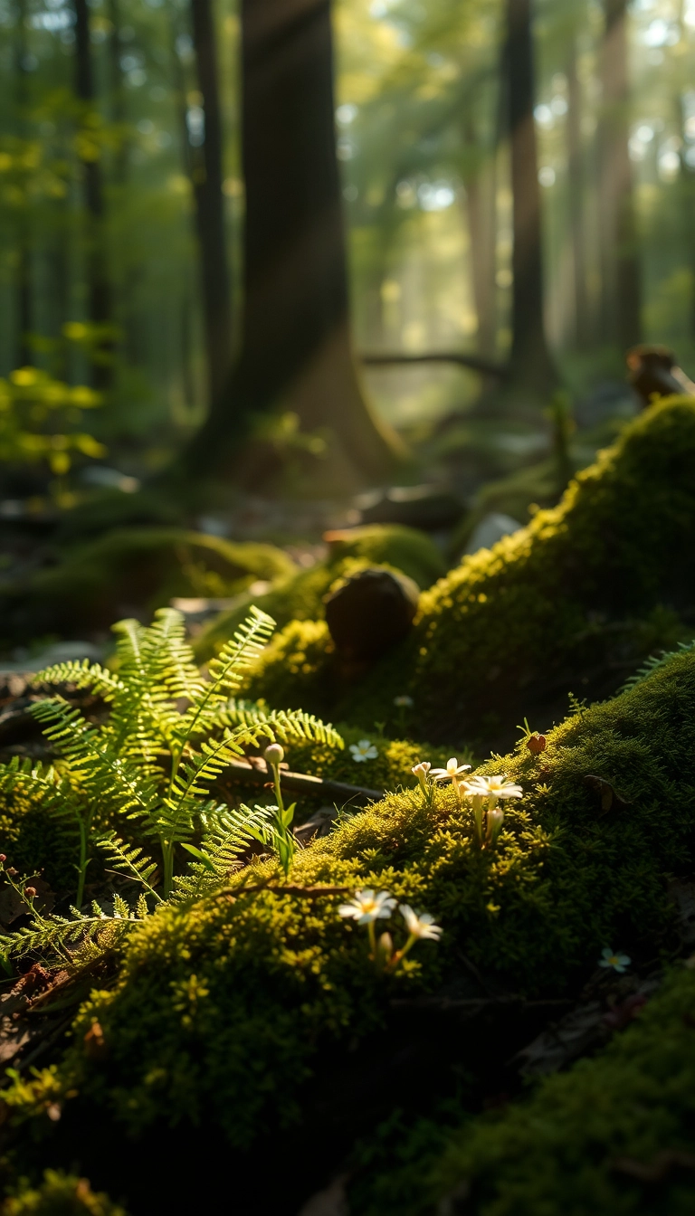 Best AI Spring Forest Floor Phone Gorgeous Background
